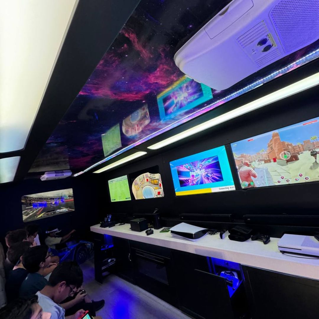 video game truck, mobile gaming, party entertainment, birthday party, corporate event, family fun, game truck rental, gaming experience, Atlanta, Georgia, luxury gaming, PlayStation, Xbox, Nintendo Switch, virtual reality, video games, fun, excitement, celebration