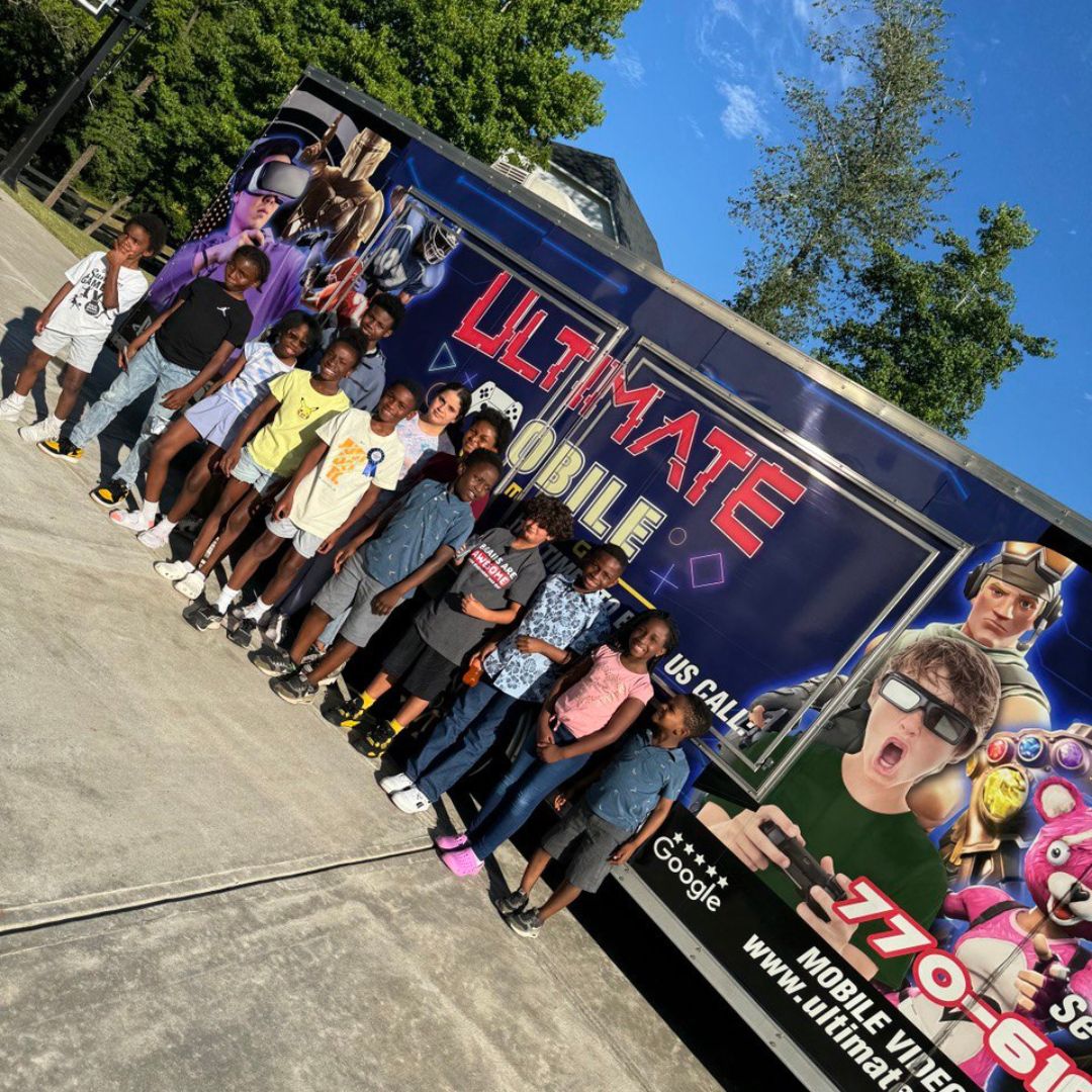 video game truck, mobile gaming, party entertainment, birthday party, corporate event, family fun, game truck rental, gaming experience, Atlanta, Georgia, luxury gaming, PlayStation, Xbox, Nintendo Switch, virtual reality, video games, fun, excitement, celebration Game Truck in Atlanta