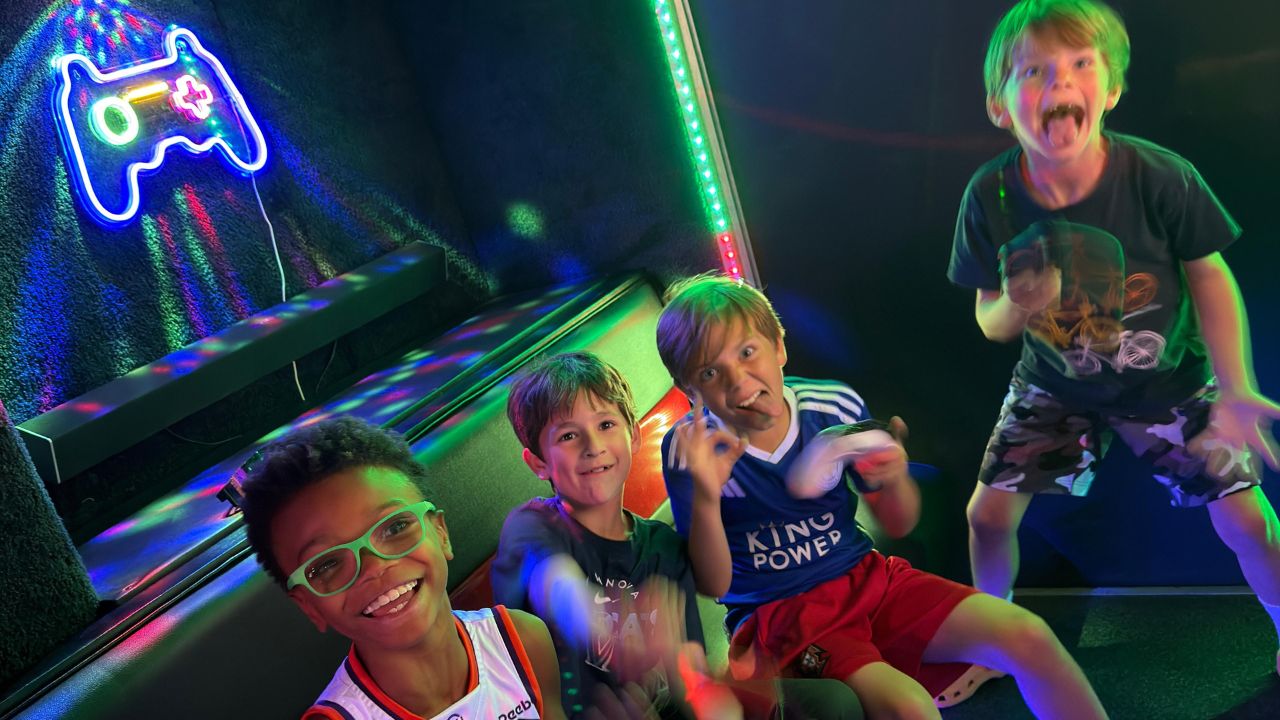 Kids gaming party inside the Atlanta game truck