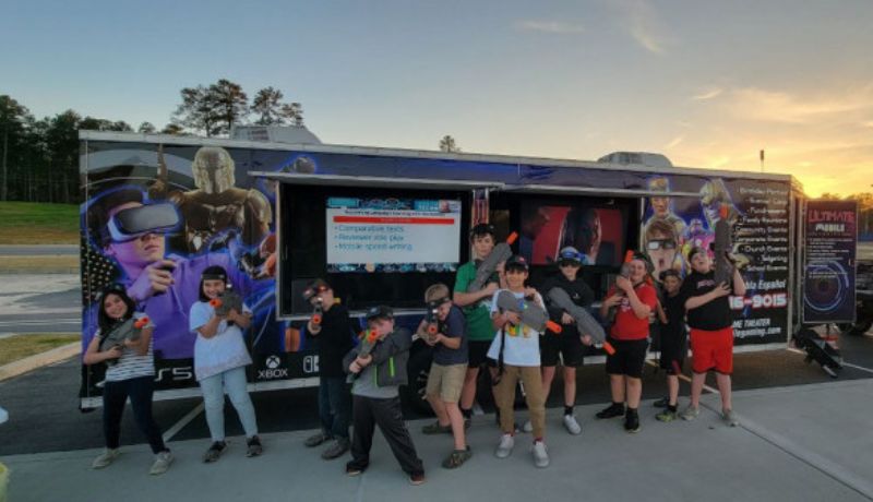 Inside the game truck for corporate event entertainment in Atlanta