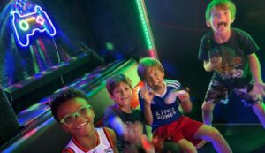 Employee appreciation event ideas in Atlanta with a game truck at the office