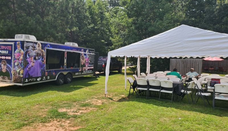 Back to school party in Atlanta with a mobile game truck